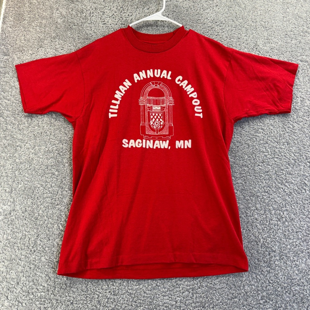 Vintage 80s Saginaw Minnesota Jukebox Camp Graphic Tee - Size XL Single Stitch